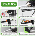Professional Caulk Gun Kit with Caulk Remover & Silicone Sealant - 5 in 1 Caulking Tool Set for Caulking Removal, Includes Caulking Gun Tool, Silicone Scraper