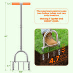 Manual Core Aerator, 2 Hollow Slot + 2 Spike Tines, Semi-Assembled, Orange