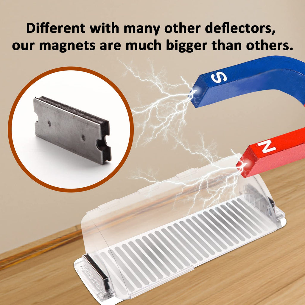4 Pack Transparent Adjustable Air Deflector for Vents, Sidewalls and Ceiling Registers, 8.5" to 15"