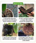 Elsjoy 30 Pack 3 Sizes Plant Root Growing Box with 120 pcs Zip Ties, Air Layering Propagation Ball Kit Reusable Tree Rooting Grafting Tools, Root Propagation Ball Set for Fast Propagation
