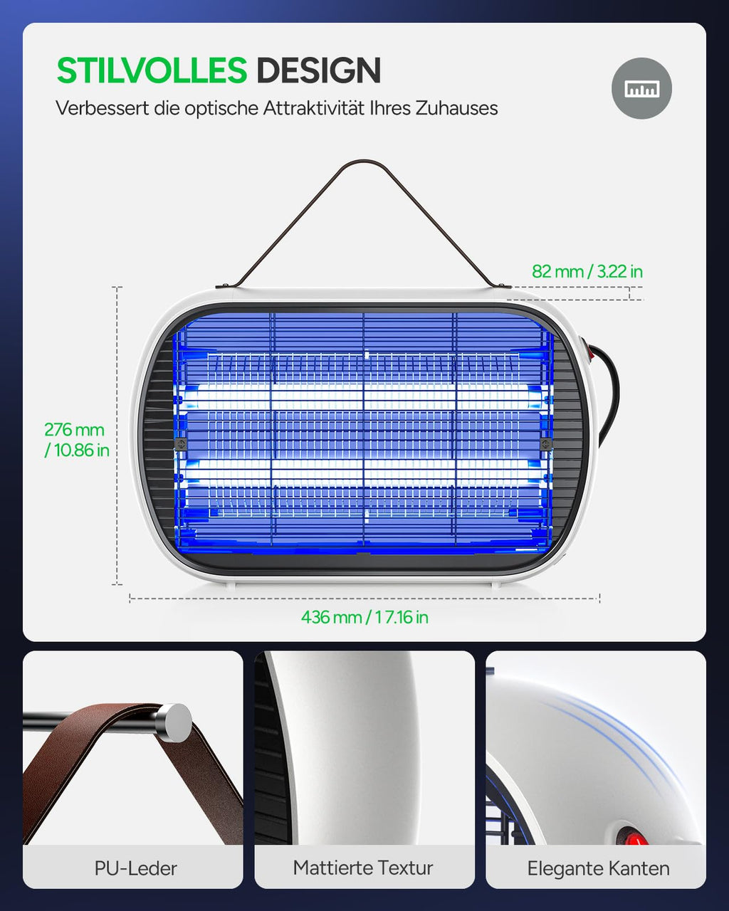Buzbug Bug Zapper Indoor for 5000 Sq. Ft., 20W Instant Electric Mosquito Zapper, High-Voltage Fly Zapper, Fruit Fly Traps Fly Killer -MA015