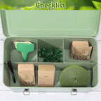 Pimoys Metal Seed Storage Box With Lid, 4 Compartments, Garden Organizer