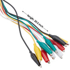 WG-026 10-Piece Test Lead Set with Alligator Clips, 22 AWG, 20.5-Inch, 5 Colors Copper Wire Soldered and Stamped Alligator Clips，Testing Probes, Crocodile Jumper Wires Cable for Electrical Testing