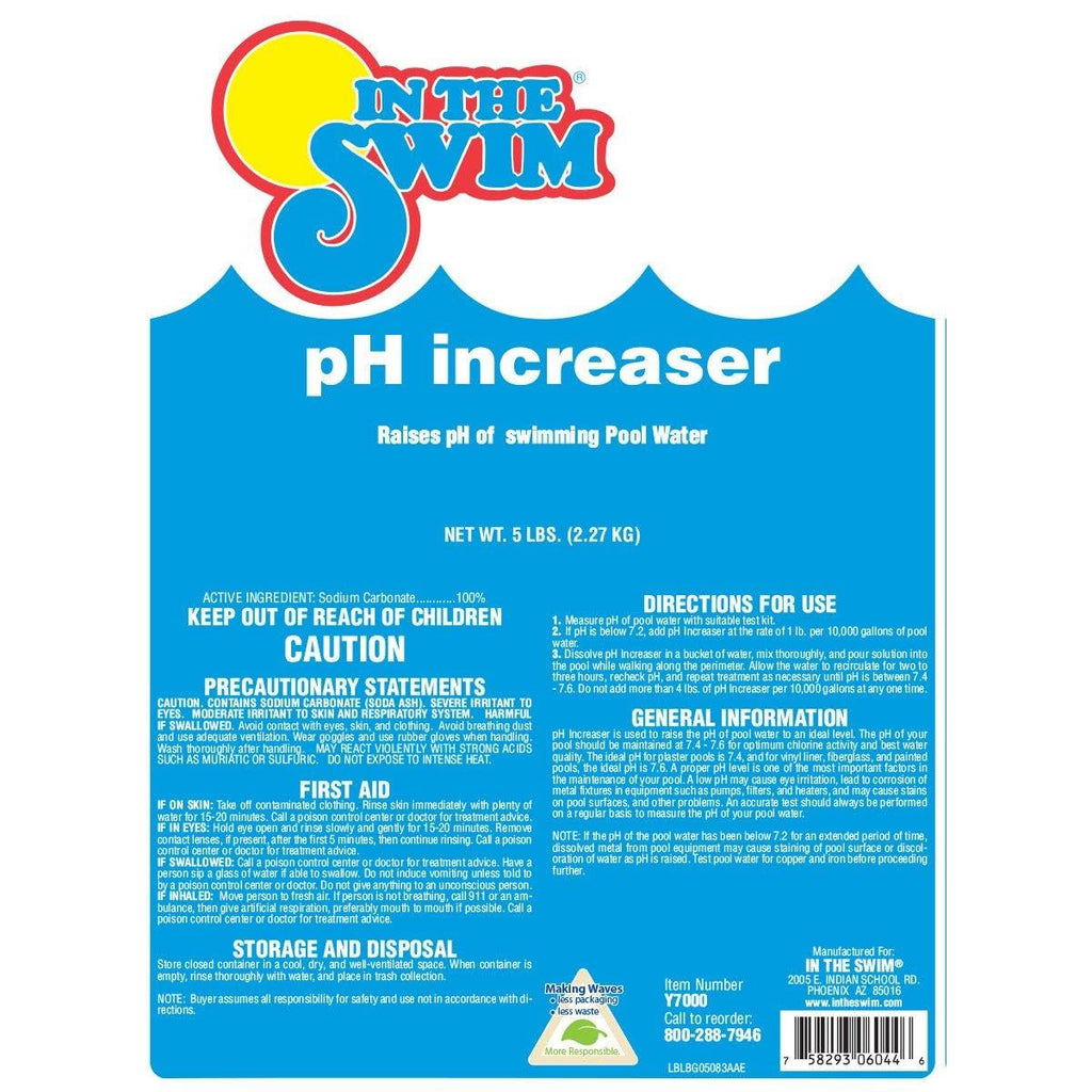 In The Swim pH Increaser for Pools - Granular 100% Sodium Carbonate (Soda Ash) to Raise pH Up - 10 Pounds