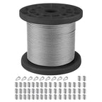1/16 inch Wire Rope,328FT Wire Cable,Stainless Steel Cable, Aircraft Cable, Steel Wire, 7x7 with Crimping Sleeves,
