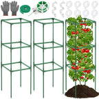 Lezmarket 3 Pack Tomato Cages for Garden, Tomato Trellis for Raised Garden Bed with Plant Clips and Twist Ties for Climbing Plants, 43 inches