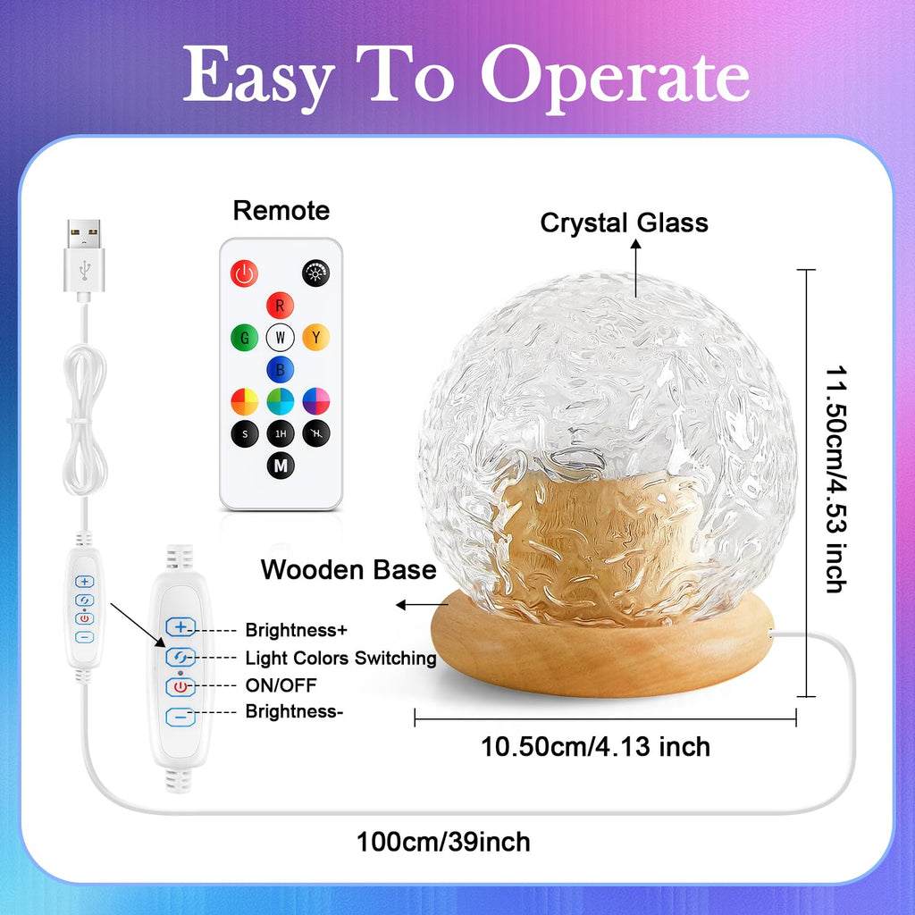 Mubarek Crystal Light Projector, 216 Modes Mood Lighting for Bedroom, Remote & USB Control Room Lights for Bedroom, Ambient Lighting Aesthetic Room Decor for Teen Girls Gifts, Christmas Gifts for Kids