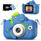 Dinosaur Kids Camera for Boys Girls, Toddler Digital Selfie Camera with Cute Protective Cover and SD Card, Christmas Birthday Gifts Toys for 3 4 5 6 7 8 9 10 11 12 Years Old Little Girls and Boys