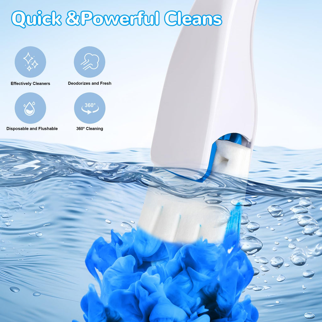 Effacera 48 Count Flushable Toilet Refills, Disposable Toilet Bowl Paper Bulk, Fresh Flushable Toilet Brush Refill Pads for Toilet and Bathroom, Toilet Brush Accessories (No Handle)