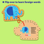 KRAFUN Safari Animal Preschool Arts & Crafts Lacing Kit, 10 Easy Lacing Cards for Toddlers Fine Motor Skills