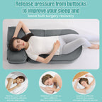 HOMBYS BBL Pillow After Surgery for Sleeping,High Density Foam Brazilian Butt Lift Pillow Post Surgery Recovery for Sleeping,Dark Grey BBL Chair with Hole for Sitting