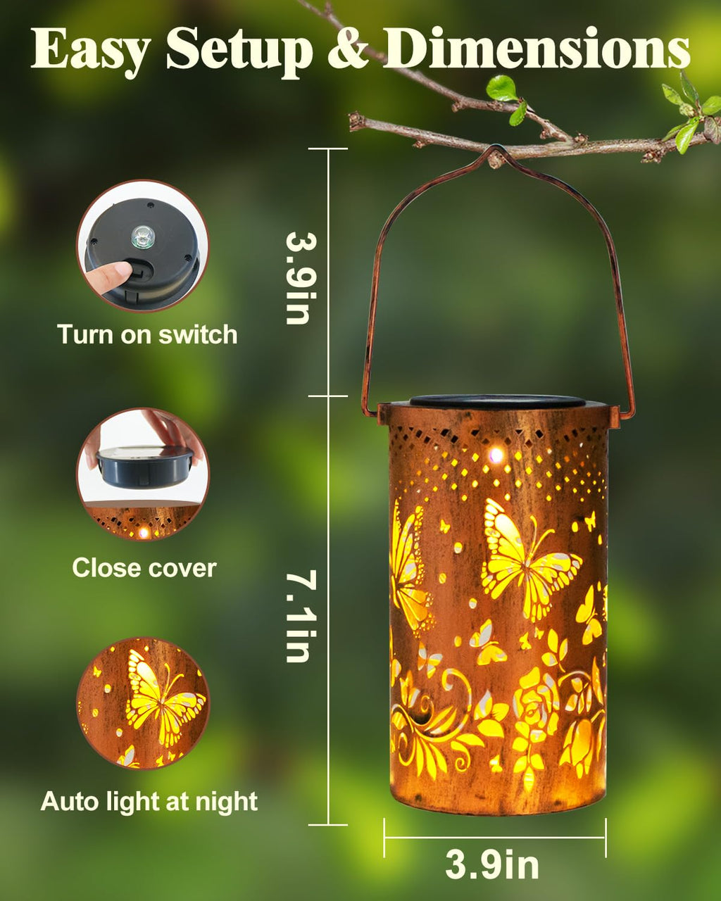DIBIEECN Butterfly Solar Lanterns Outdoor Waterproof, Gifts for Women