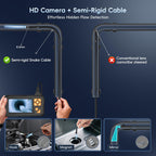 50FT Endoscope Camera with Light, 1080P HD Borescope Inspection Camera with 8 LED Lights, IP67 Waterproof Sewer Tools Snake Camera with 4.3" IPS Screen, 50Feet Semi-Rigid Cable for Father's Day