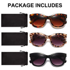 ZXYOO Bifocal Sunglasses For Women Reading Sunglasses 3 Pack UV400 Sun Readers Glasses With Spring Hinge +2.0