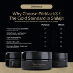 Purblack Pure Himalayan Shilajit Resin - Himalayan and Other Mountain Ranges Gold Infused Shilajit for Men & Women with Over 85+ Trace Minerals for Energy & Immunity | 60 Servings | USA Made