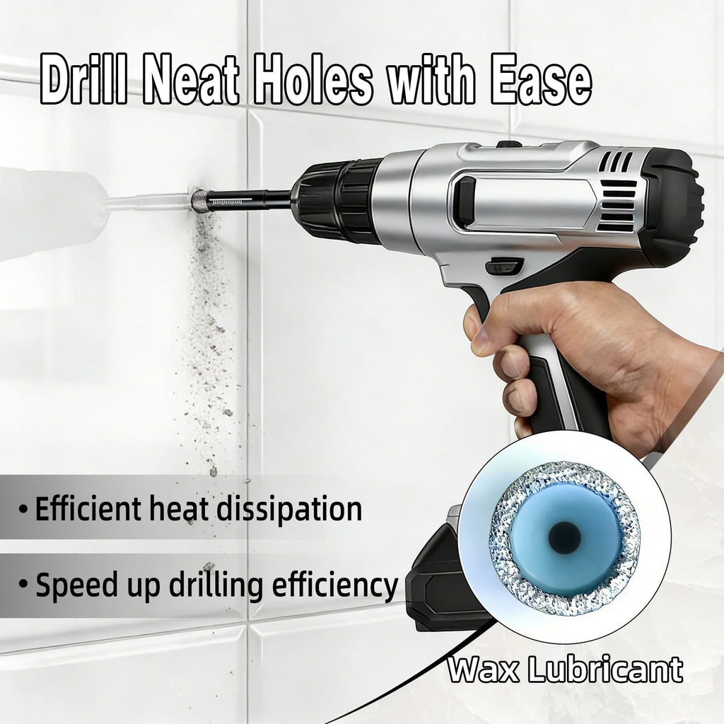 DECKRKAT 10-Piece Dry Diamond Drill Bits & TileDrill Bits - 3/16"(x2), 1/4"(x3), 5/16", 3/8", 1/2" + 1/4"(x2) Masonry Bit for Tile,Ceramic, Porcelain,Marble,Granite.