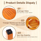 KISENG Round 16 Inch Bamboo Waterproof Shower Bathroom Stool Chair, Duty Wooden Bath Corner Shaving Legs Bench Seat (Honey Bamboo, XL)