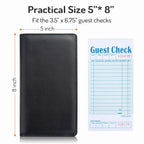 Server Book with 2 Zipper Pockets, Leather Server Books for Waitress