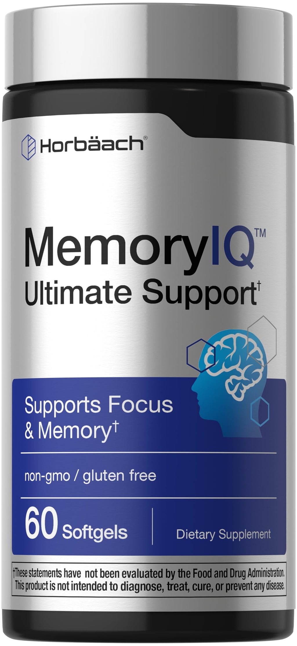 Horbäach Memory IQ Brain Support Supplement | 60 Softgels