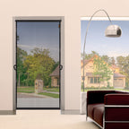 MAGZO Hanging Screen Door, Fits Door Size 28" x 80" (Curtain Size 30'' x 81''), Upgraded Fiberglass Mesh Net with Tension Rod&Hook&Loop (One Piece Can be Installed in 2 Ways), Weighted Bottom, Grey