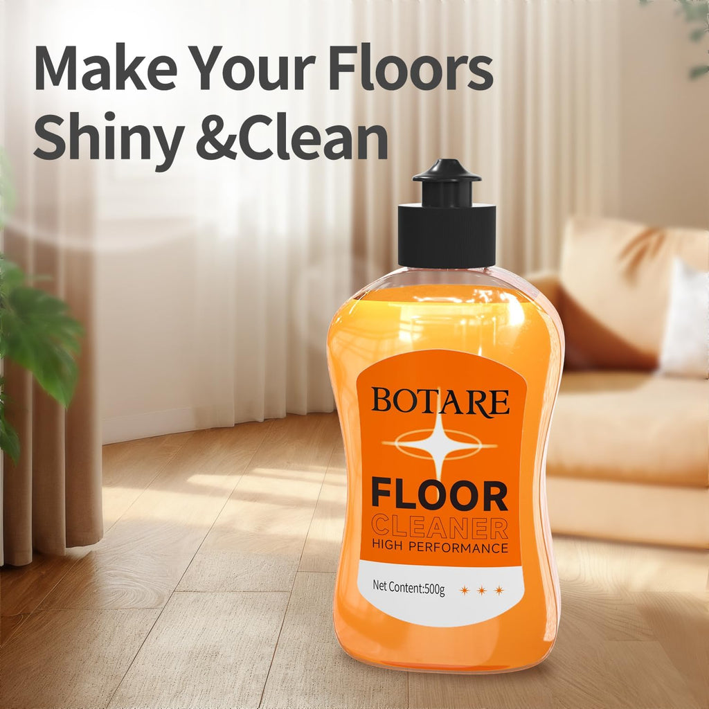 Botare Household Multi-Surface Enzyme Floor Cleaner, Acid-Free Concentrated Mopping Solution for Wood, Hardwood, Laminate, Tile, Marble& Porcelain, Liquid, 17.6 Fl Oz (3 Bottles + 1 Cleaning Cloth)