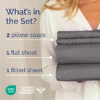 Queen Size 4 Piece Sheet Set - Breathable & Cooling Sheets - Dark Grey