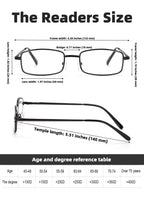 Autojouls 6-Pack Metal Reading Glasses Blue Light Blocking Spring Hinge Readers Lightweight Sturdy Comfortable, 3 Black 3 Gunmetal 2.0 x