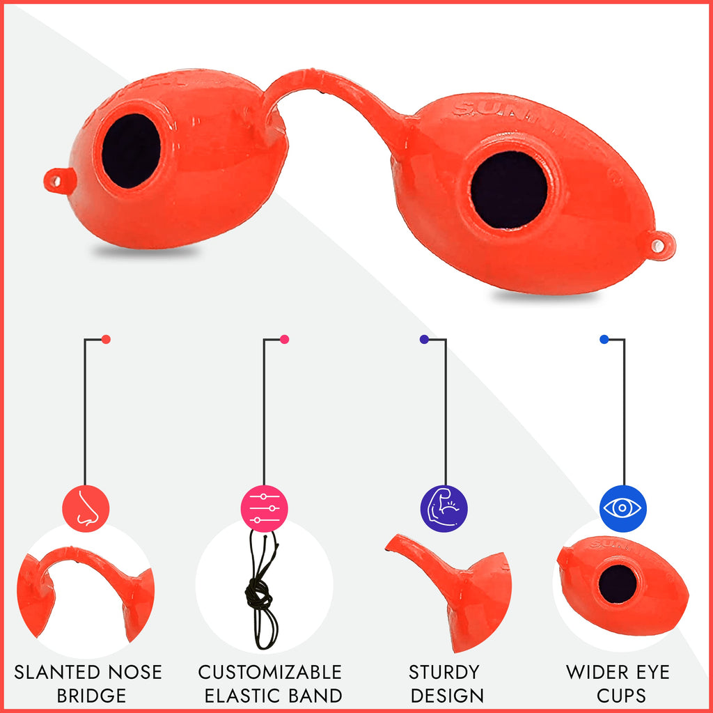 Super Sunnies UV Eye Protection FDA Compliant Eyeshields, Tanning Bed Goggles, Red Light Theraphy Glasses with Strap - 12 Pack Random
