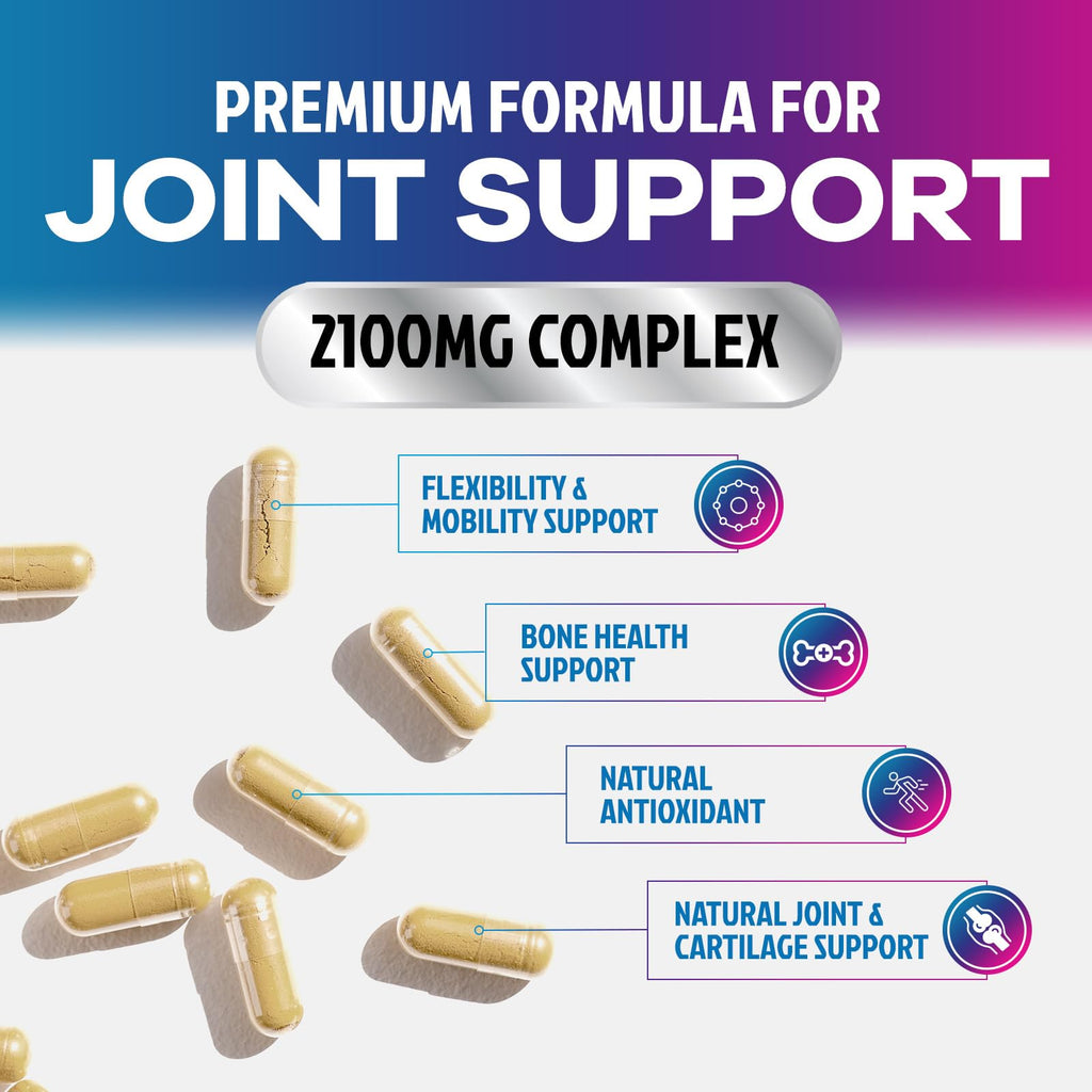 Glucosamine Chondroitin MSM Complex - 3X Strength Joint Support Supplement with Glucosamine Sulfate, Turmeric, Boswellia - For Cartilage, Mobility & Flexibility - Bottled in USA, 240 Capsules