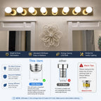 Brtstiun G25 LED Light Bulbs, Round Vanity Light Bulbs for Bathroom, 40W Equivalent, Soft White 2700K, E26 Base, 600LM, Non-Dimmable, 4-Pack