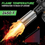 KOACKL Propane Torch Head, Kitchen Blow Torch Gun, Campfire Charcoal Starter, Grill Torch with Igniter, Adjustable Flame for Cooking, Soldering(Propane Tank Not Included)