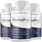 (3 Pack) Memopryl Capsules, Memopryl Brain Pills with Natural Ingredients, Advanced Formula Memo Pryl Maximum Strength Health & Wellness Multivitamin Supplement Pills for Women and Men (180 Capsules)
