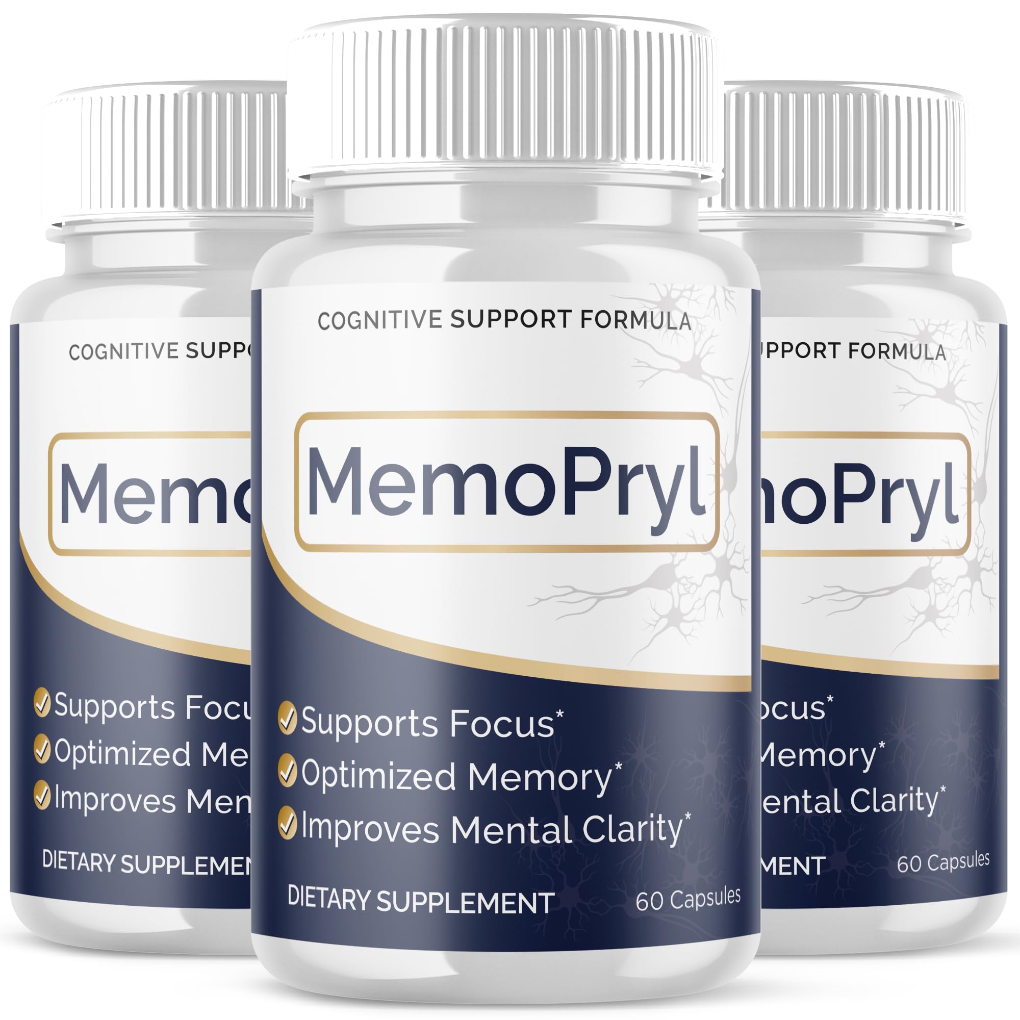 (3 Pack) Memopryl Capsules, Memopryl Brain Pills with Natural Ingredients, Advanced Formula Memo Pryl Maximum Strength Health & Wellness Multivitamin Supplement Pills for Women and Men (180 Capsules)