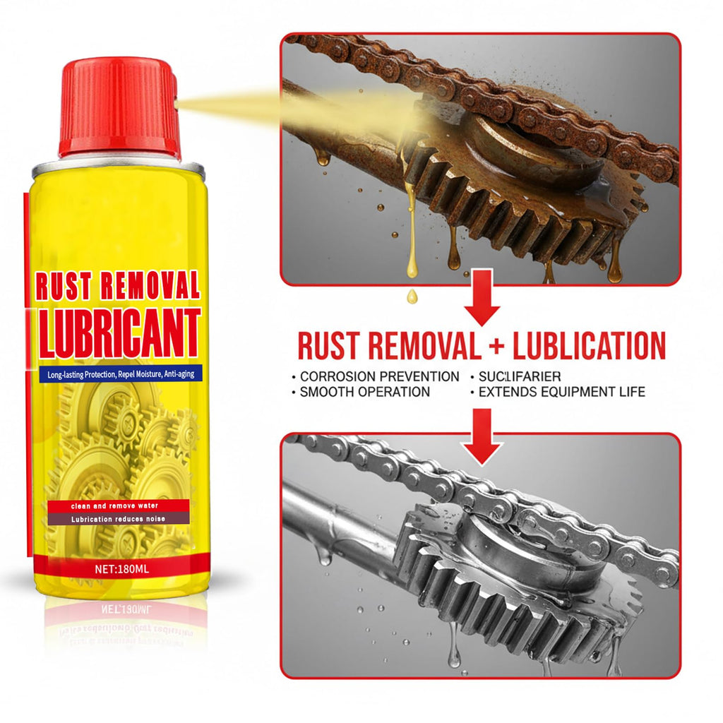 TERFISE 6.1oz Anti-Rust Lubricant Spray & Rust Remover for Metal, Multi-Purpose Penetrating Oil, Fast-Acting Lubricant Rust Dissolver for Vehicles, Tools, Chains, Bolts & Hinges (2 pcs)