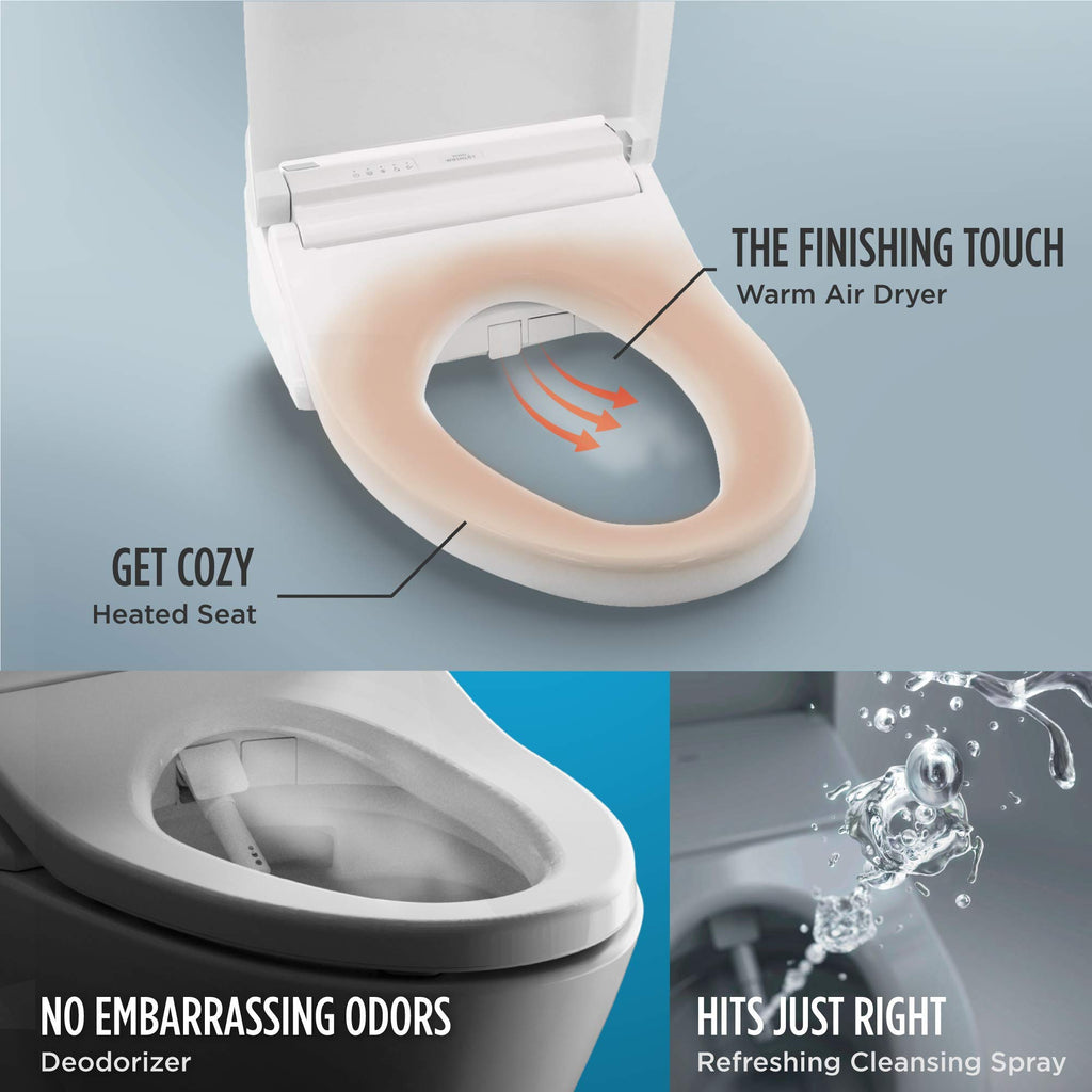 TOTO® WASHLET® C5 Electronic Bidet Toilet Seat with PREMIST and EWATER+ Wand Cleaning, Elongated, Cotton White - SW3084#01