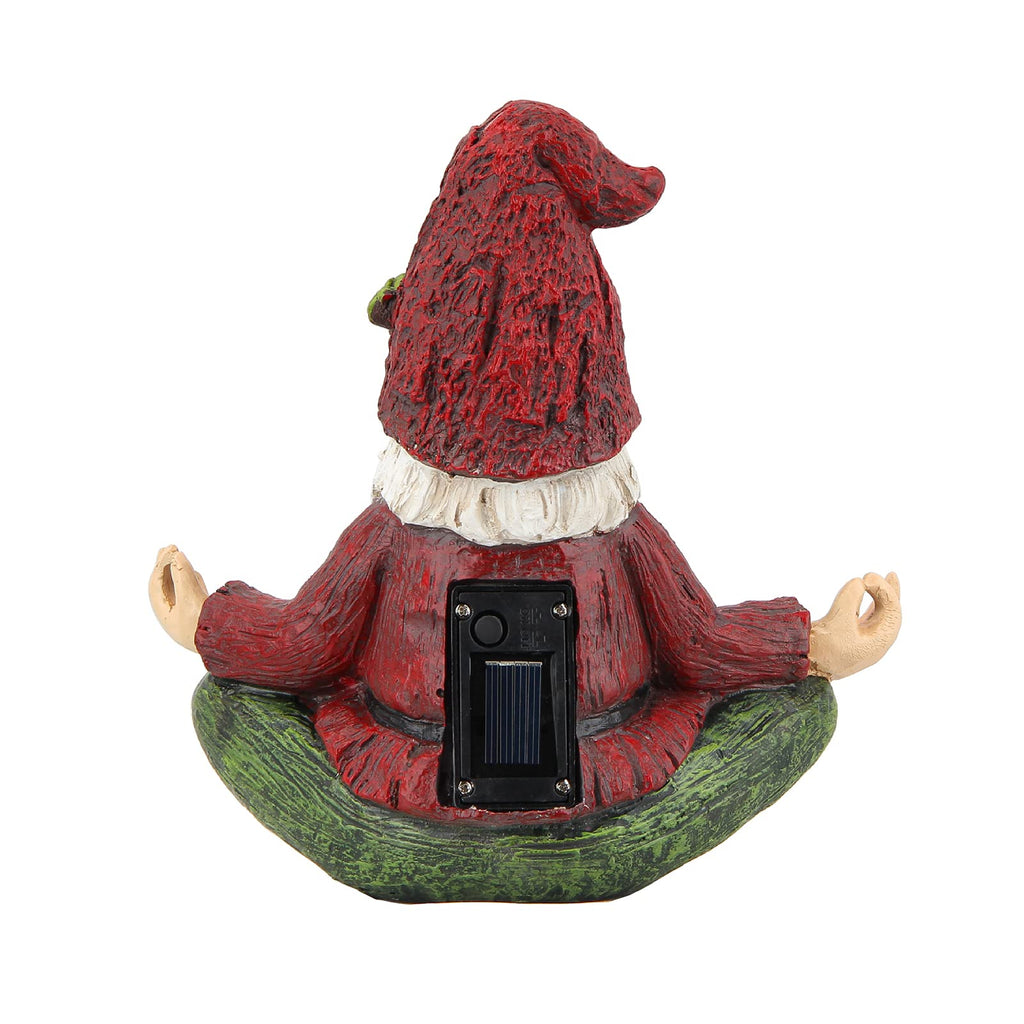 Smadeer Garden Yoga Gnome Statue, Outdoor Gnomes Figurine with Solar Lights, Knome in Yoga Pose for Garden Decor, Elf Sculptures and Statues for Patio Lawn Yard