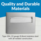 Bobrick 221 Stainless Steel Toilet Seat Cover Dispenser, 15 3/4 x 2 x 11, Satin Finish