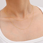 Gacimy 1.1mm 14K Gold Plated Cable Chain Necklace for Women, 22 Inches