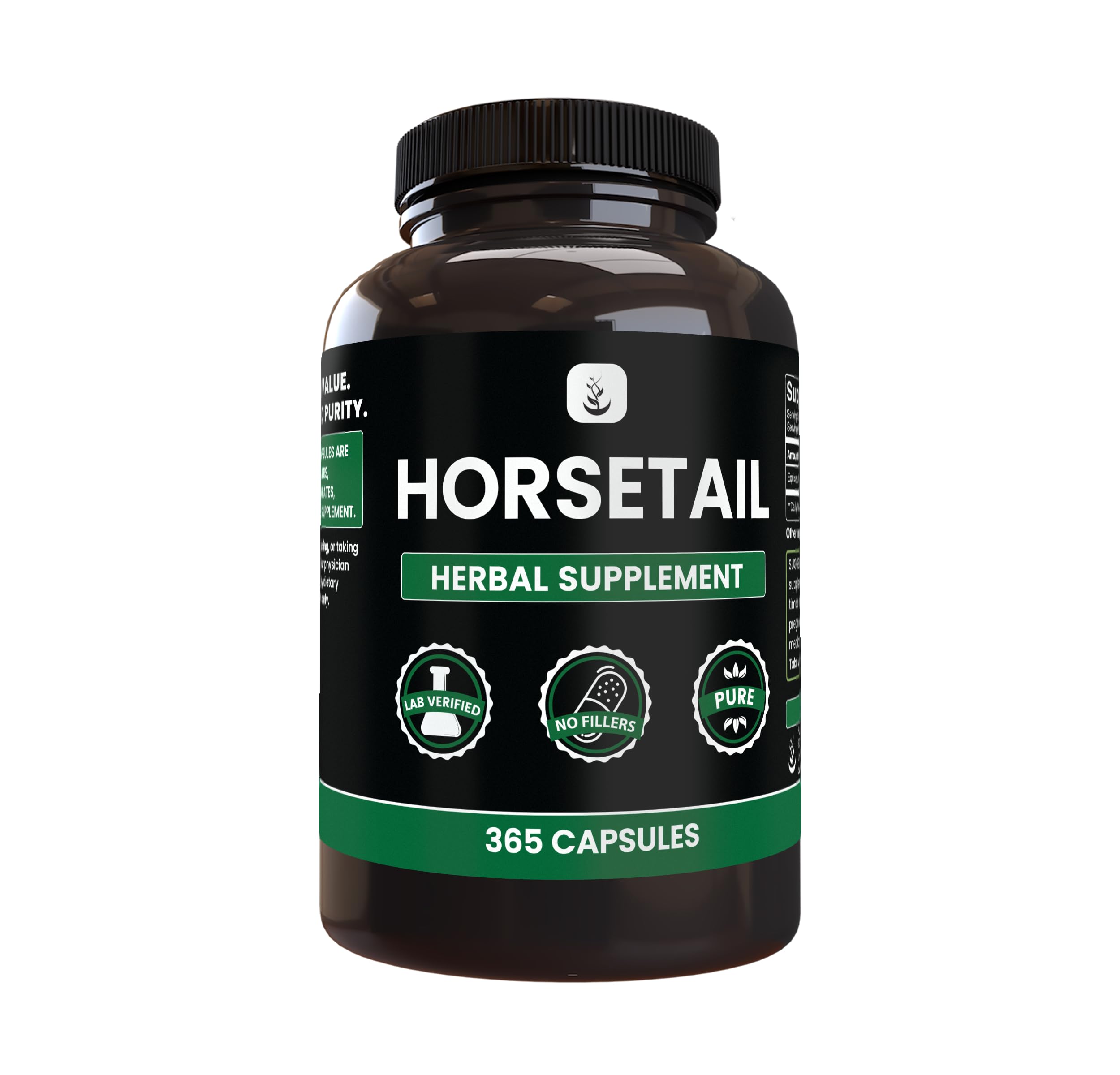 PURE ORIGINAL INGREDIENTS Horsetail (365 Capsules) No Magnesium Or Rice Fillers, Always Pure, Lab Verified