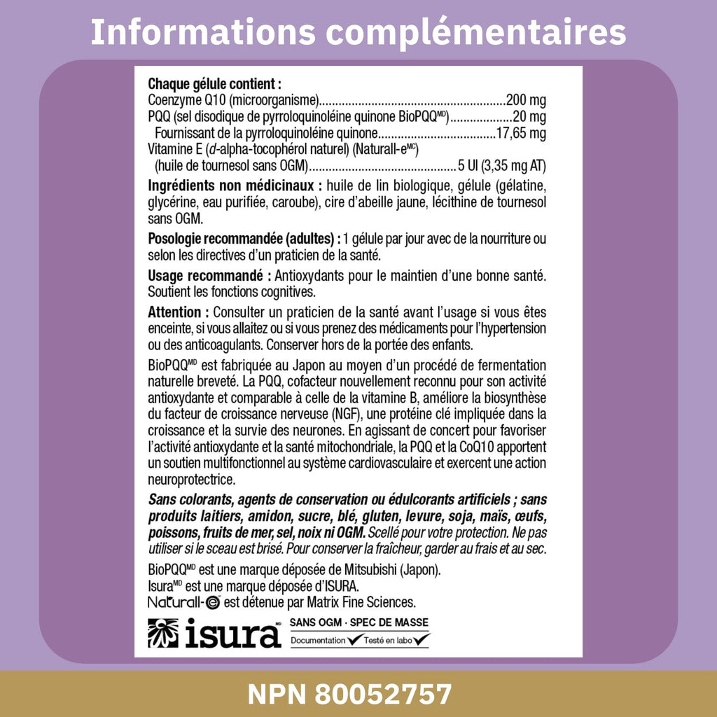 Bioclinic Naturals -  CerebroVital PQQ-10 60 softgels