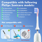 BrightDeal Replacement Heads for Philips Sonicare ProtectiveClean 4100 5100 6100 DiamondClean 9500 ExpertClean 7500 FlexCare HealthyWhite Electric Sonic Toothbrush C3 G3 W3 C2 G2, LightPink, 6 Pack