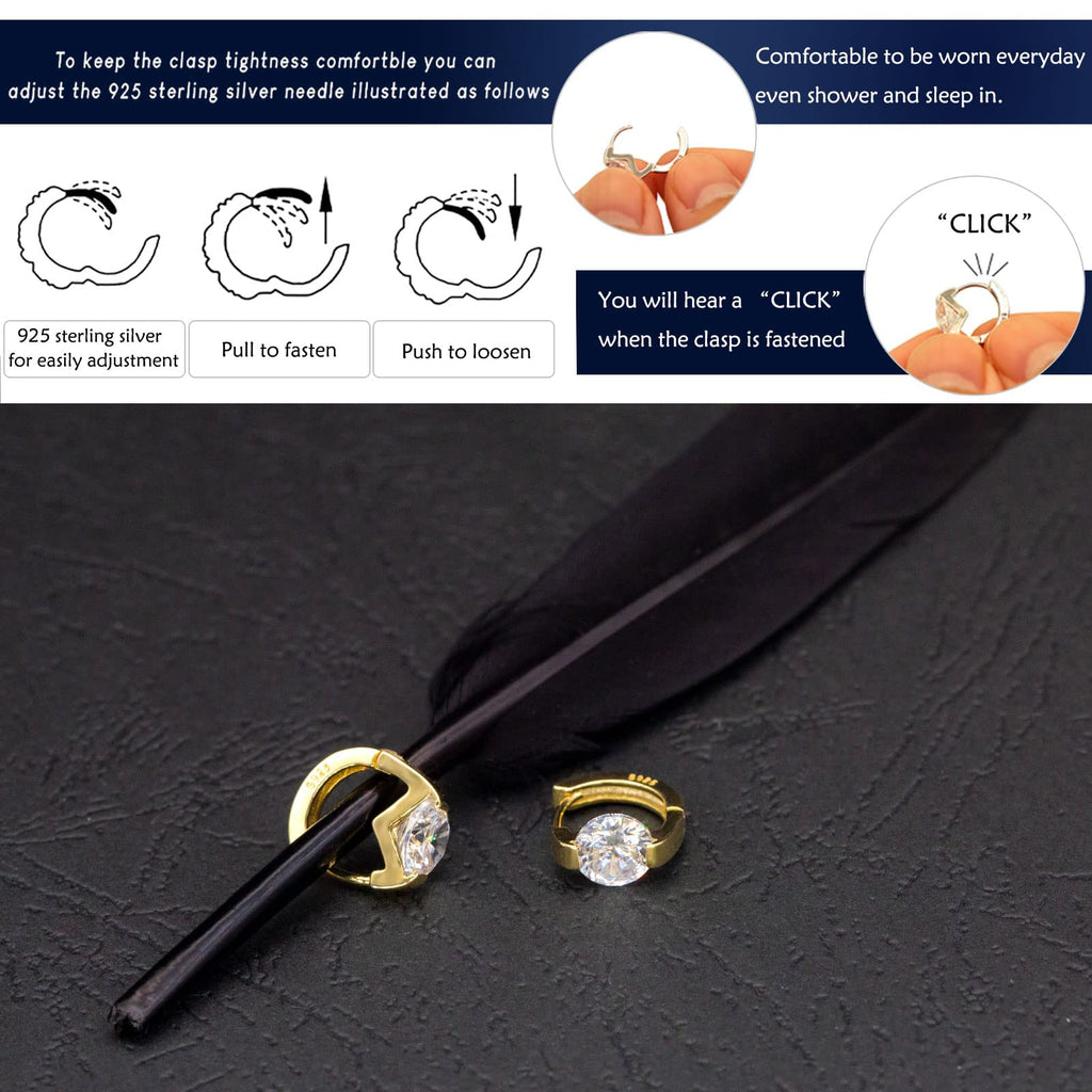 NEOSHOW Tiny Huggie hoop Earrings for Women (Clear)