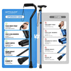 GPTCAMP Walking Cane and Walking Stick for Men Women,Lightweight Folding Canes with Offset Soft CushionedHandle,Adjustable&Collapsible,Mobility & Leg Surgery Recovery (Black)