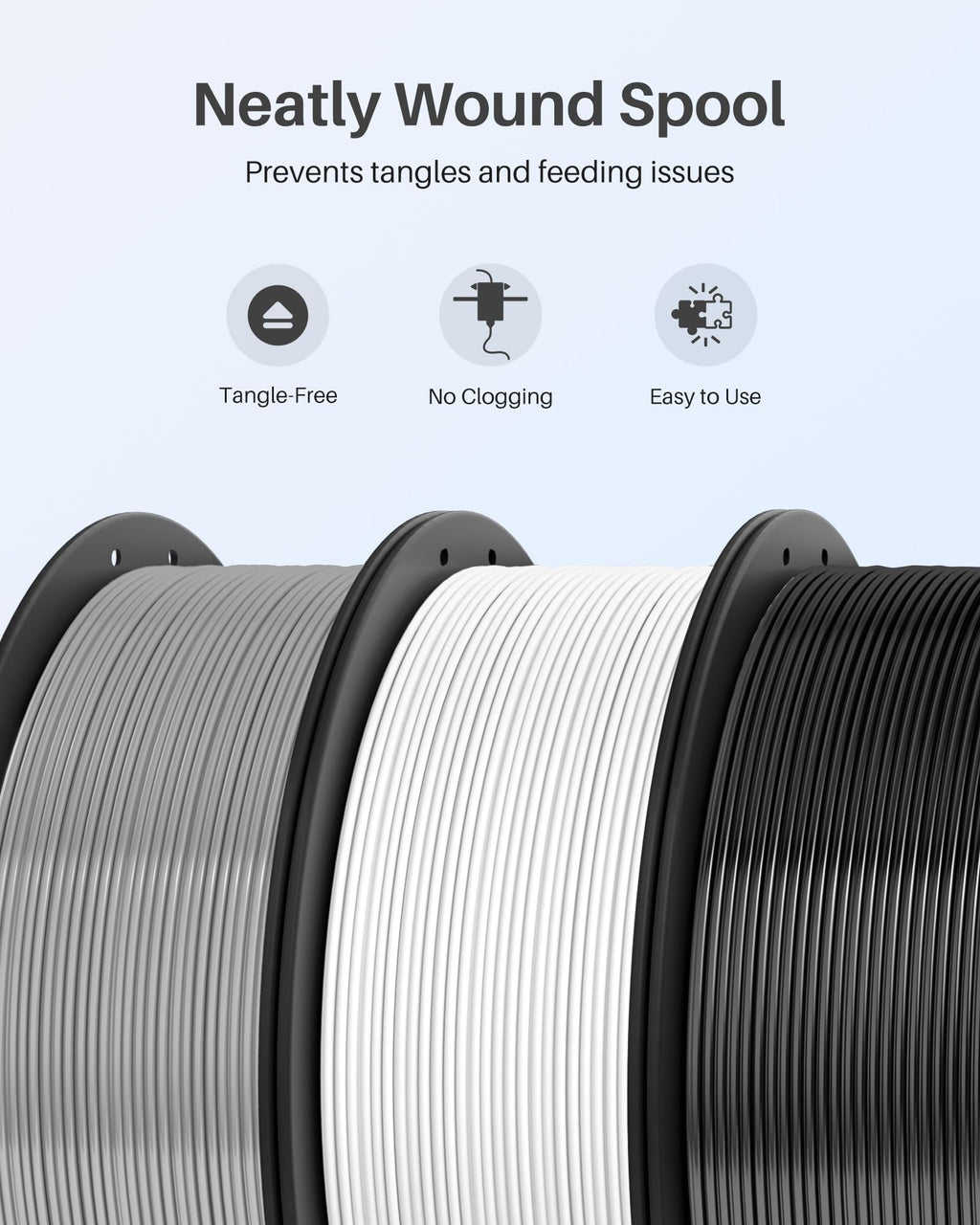 ELEGOO PLA+ Filament 1.75mm Sky Blue 1KG, High Toughness PLA Plus 3D Printer Filament Dimensional Accuracy +/- 0.02mm, 1kg Spool(2.2lbs) Fits for Most FDM 3D Printers