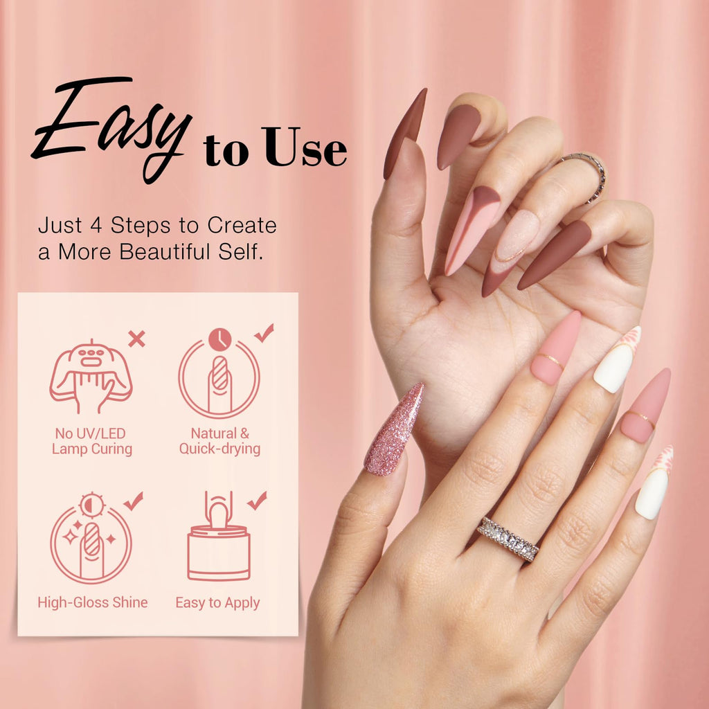 AzureBeauty 31 Pcs Dip Powder Nail Kit 20 Colors Nude Pink Glitter White