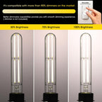 Gozelux 7.3 Inch Long Tubular Vintage LED Edison Bulbs, 6W, Equivalent 60W, High Brightness Daylight 5000K, T10 LED Filament Bulbs with 90+ CRI, E26 Medium Base, Dimmable, Clear Glass, Pack of 6