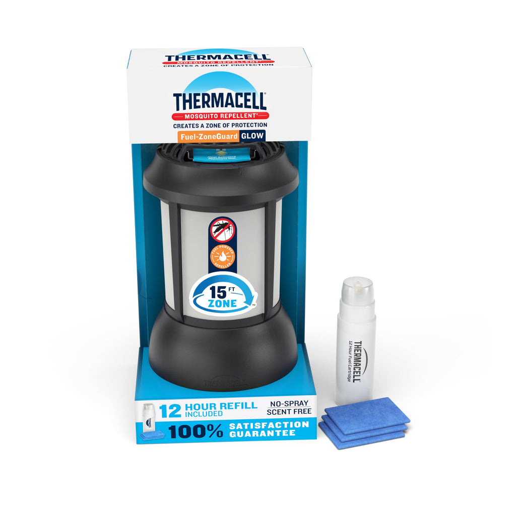 Thermacell Fuel-ZoneGuard Fuel Powered Mosquito Repeller Lantern; 15FT Zone of Scientifically Proven Outdoor Protection; Patio Shield; 12-Hr Refill; Bug Spray Alternative; Scent Free; Small; DEET-free