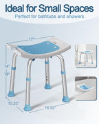 HOMLAND Shower Chair for Inside Shower, 400 lbs Adjustable Shower Stool with Suction Feet, Shower Seat for Inside Tub Bathroom Bench Bath Chair for Elderly and Disabled - Light Blue