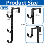 2 Pcs Black Pool Fence Hooks for Pool Equipment, Adjustable Pool Pole Hanger Holder, Rustproof Swimming Pools Skimmer Pole Hooks for Hanging Tool, Hose, Leaf Rakes, Nets Pool-Accessories (Black)