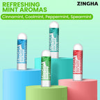 Natural Aromatherapy Nasal Inhaler Stick for Sinus Relief, Focus & Stress Relief | Portable Dual-Hole Essential Oil Blend (4PK, Spearmint)